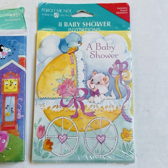 Hallmark Baby Shower Invitations Hey Diddle Diddle Set of 4 USA Made - Picture 2 of 6